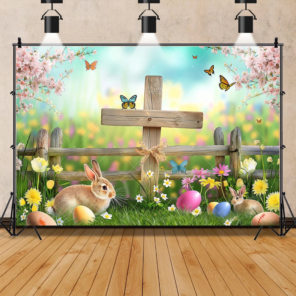 Easter Jesus Communion Cross Theme Banner Shooting Background Cloth, Children Birthday Decoration Photography Studio Background