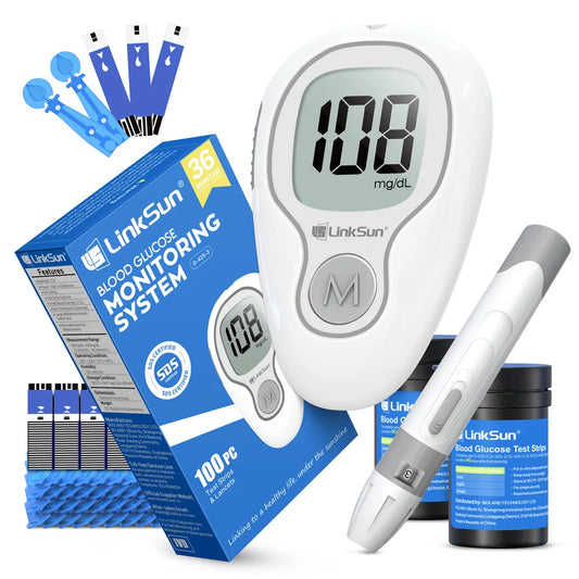 LinkSun Blood Glucose Meter G-425-3 Glucosemeter Kit No Code For Diabetes Tester 10/50/100pcs Strips Medical Blood Sugar Monitor