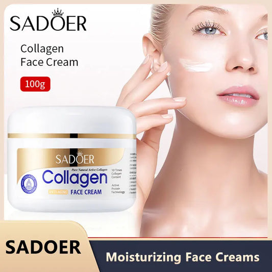 SADOER Collagen Firming Face Cream Moisturizing Hydrating Face Creams Faical Cream Beauty Face Skin Care Products