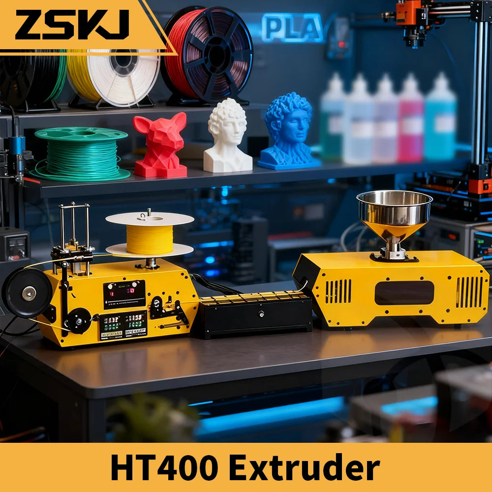 HT400 Extruder 3d Filament Maker 3D Filament Extruder Machine Desktop 3D Printing Consumables Extruder 1.75mm 2.85mm 3mm Nozzles