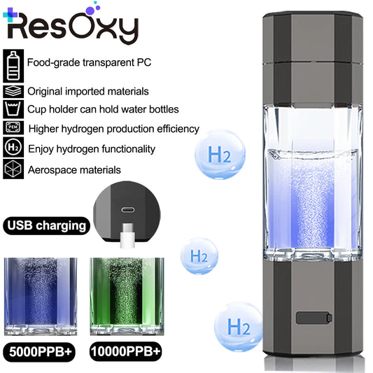 Resoxy Hydrogen Water Generator 10000/5000ppb Water Cup Intelligent USB High-End Color Changing For Hydrogen Water Bottle Gifts