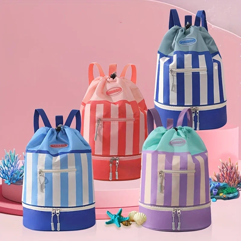Children's Swimming Backpack, Swimming Bag, Portable Beach Backpack, Outdoor Travel Toiletries Storage