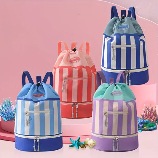 Children's Swimming Backpack, Swimming Bag, Portable Beach Backpack, Outdoor Travel Toiletries Storage
