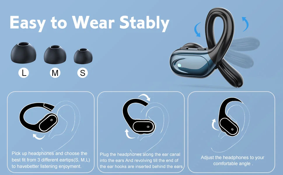 BX17 Bluetooth Earphones Tws Ear Hook Bluetooth 5.3 Running Sports Stereo Buttons Control With Microphone Wireless Headphones