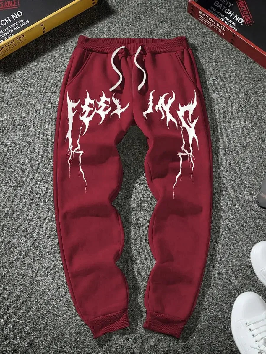 Spring and Summer Daily Commuter Sweatpants Running Sports Pants New Men's Fashionable Dragon Print Loose Trousers S-3XL