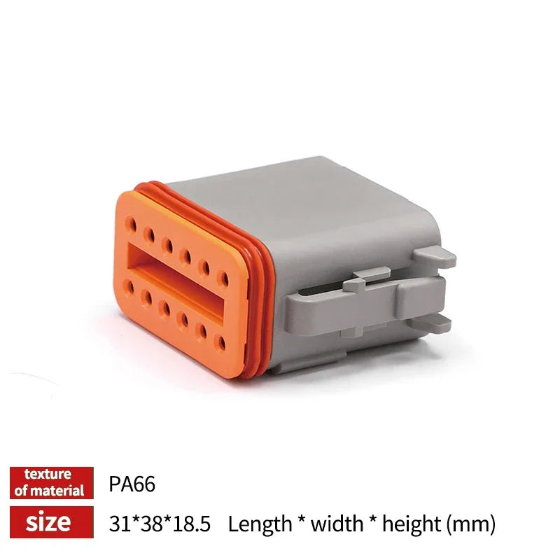 2P/3P/4P/6P/8P/12P DT Male Female Plug Connector Socket Waterproof Terminal DT Connector for Car Automobile 22-16AWG
