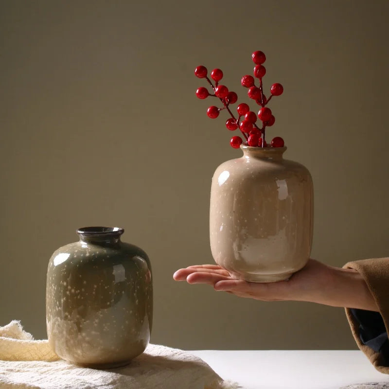 Ceramic Vase For Flower Decorative Vase For Table Ceramics & Pottery Flower Bottle 13.5CM High Living Room Accessories