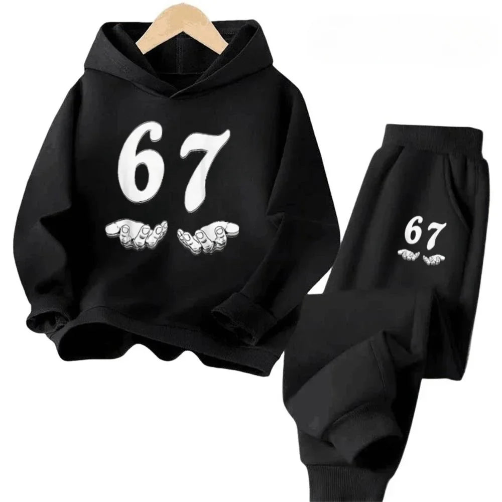 67 Fun Kids Set 4-13Y Cartoon Stitch Print Cotton Tracksuit Casual Children Outfit Free Shipping Children's Fashion Trend Set