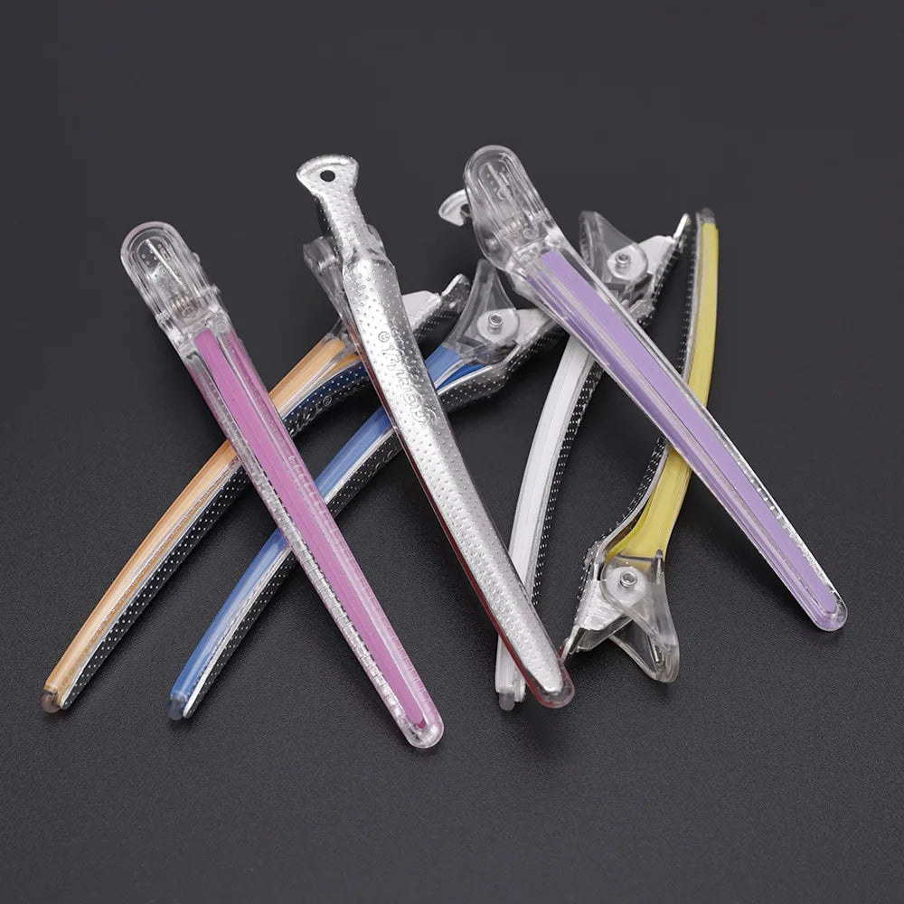 12pcs Pro Seamless Alligator Clip Hair Clip Barbershop Haircutting Sectioning Hairpin Salon Household Styling Tools Accessories