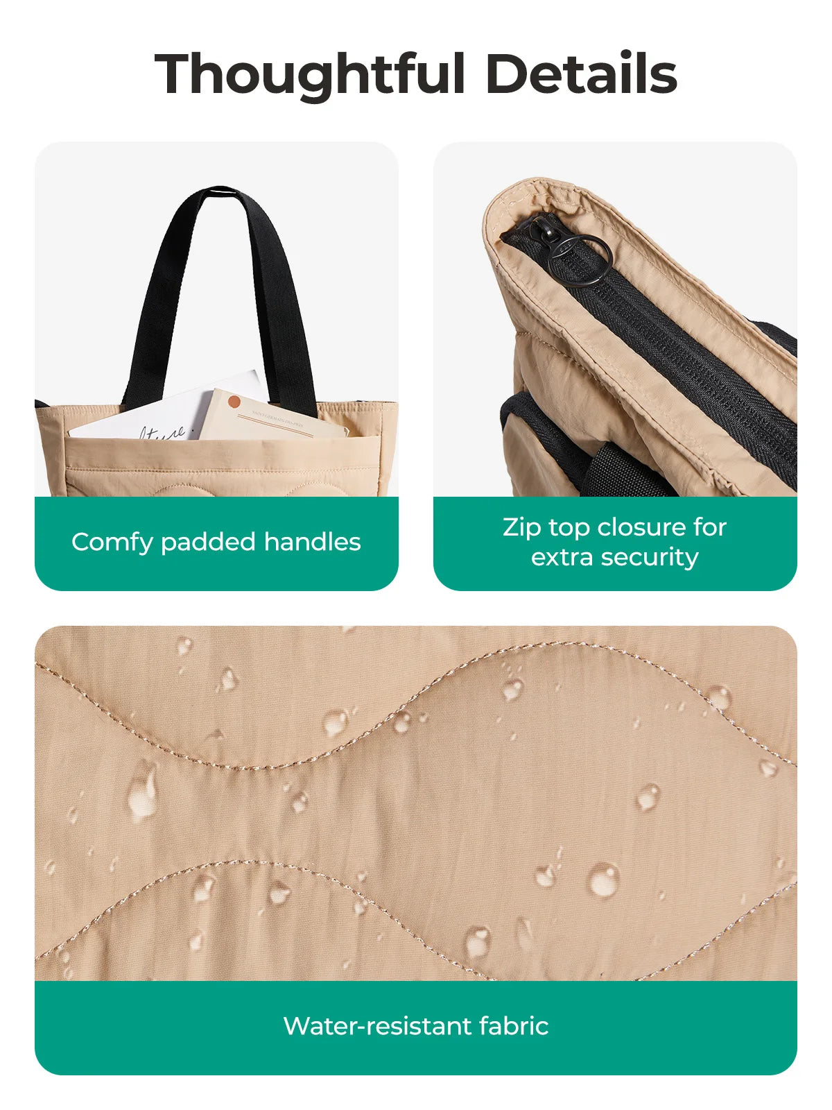 BAGSMART Large Capacity College Tote Bag Commuting Women's Handbag 15.6 inch Laptop Bag for Business Travel Commuting