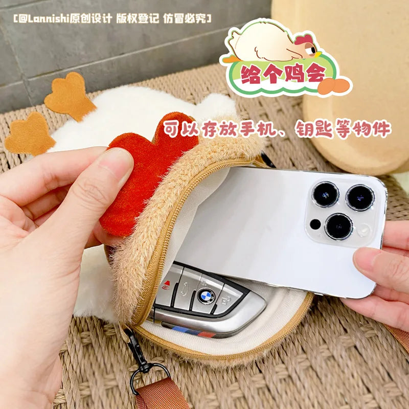 Creative Dozy Chicken Plush Bag Doll Pentant Squawk Alcoholic Chicken Soft Stuffed Cotton Plush Tote For Birthday Gift To Friend