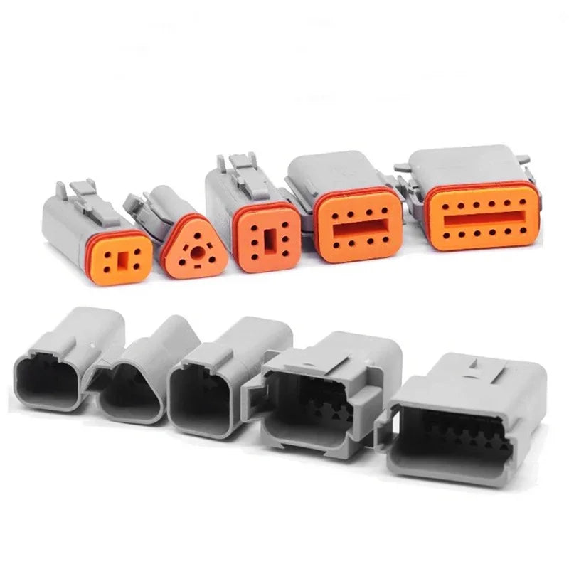 2P/3P/4P/6P/8P/12P DT Male Female Plug Connector Socket Waterproof Terminal DT Connector for Car Automobile 22-16AWG