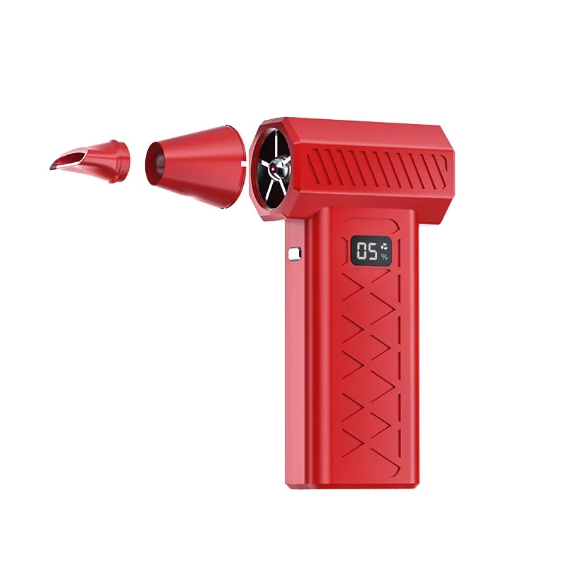 Portable Violent Fan 130000 RPM Mini Turbo Jet Fan with LED Display and Emergency Lighting Handheld 6 Speeds Brushless Blower