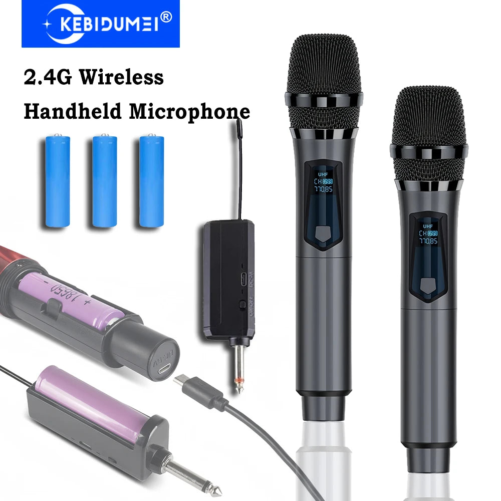 Handheld Microphone 2.4G Wireless Microphone Rechargeable Microphone Multi-Microphone Kits For Karaoke Live Party Show Meeting