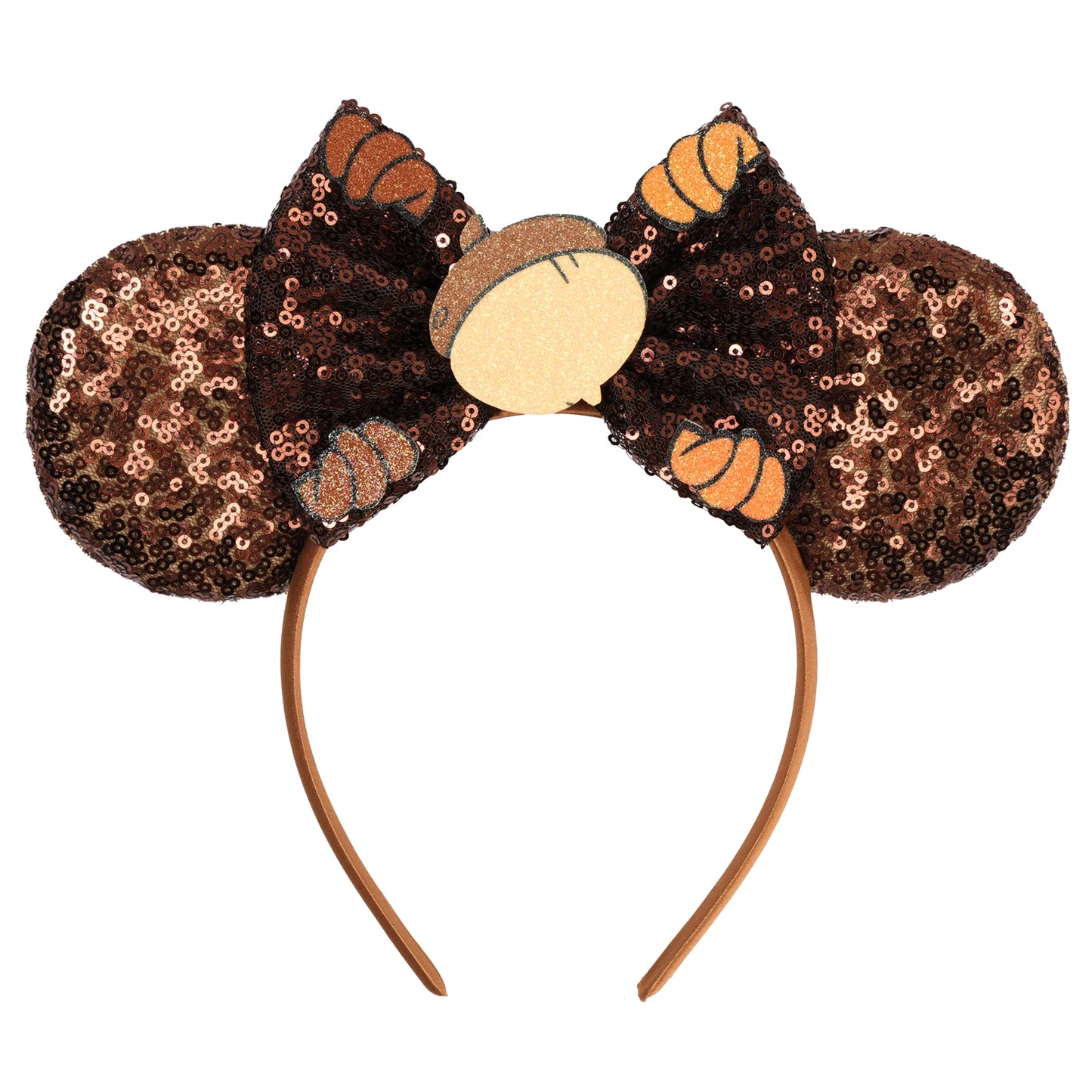 2025 Mickey Mouse Ear Headband Chip and Dale Bow Sequin Hairband Women Hair Hoop Birthday Gift Adult/Child Cosplay Accessories