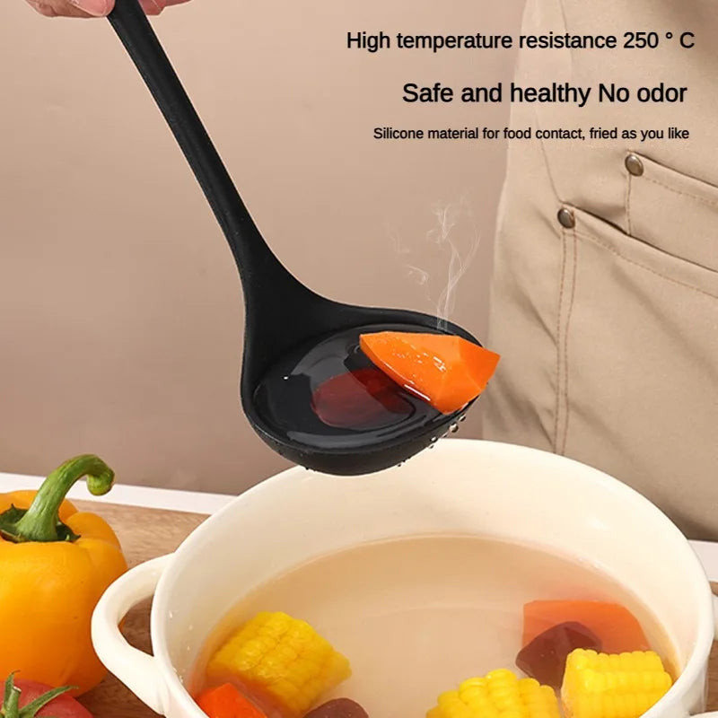 1/10PCS Food-Grade Silicone Kitchen Tools Set, Heat-Resistant Slotted Spoon for Non-Stick Cookware & Hot Pot, Multi-Use Strainer