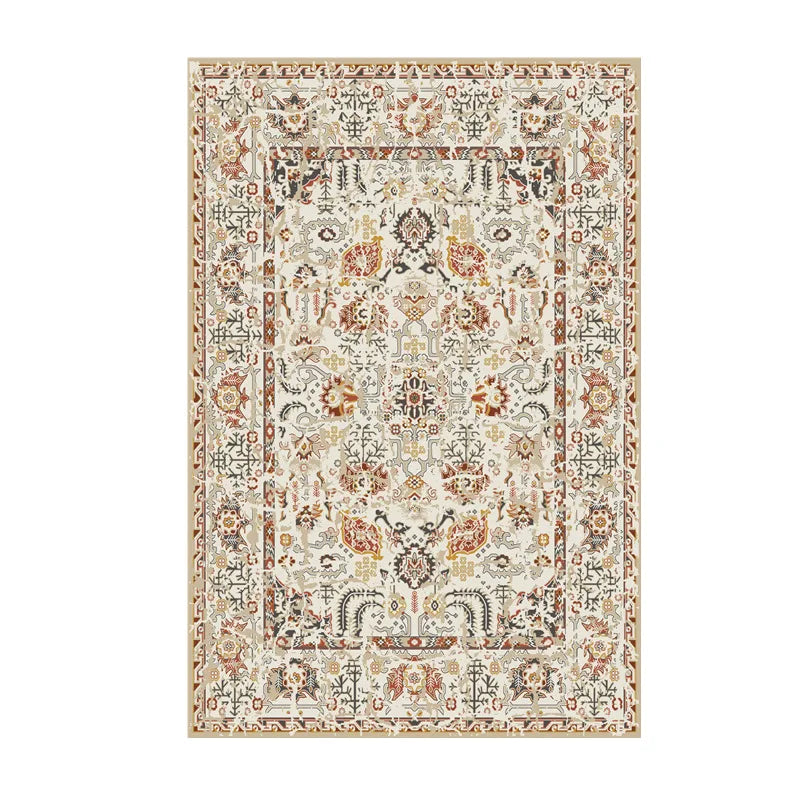 VIKAMA Washable Foldable Imitation Cashmere Carpet Entry Door Mat Persian Retro Style Living Room Bedroom Bed Soft Mat