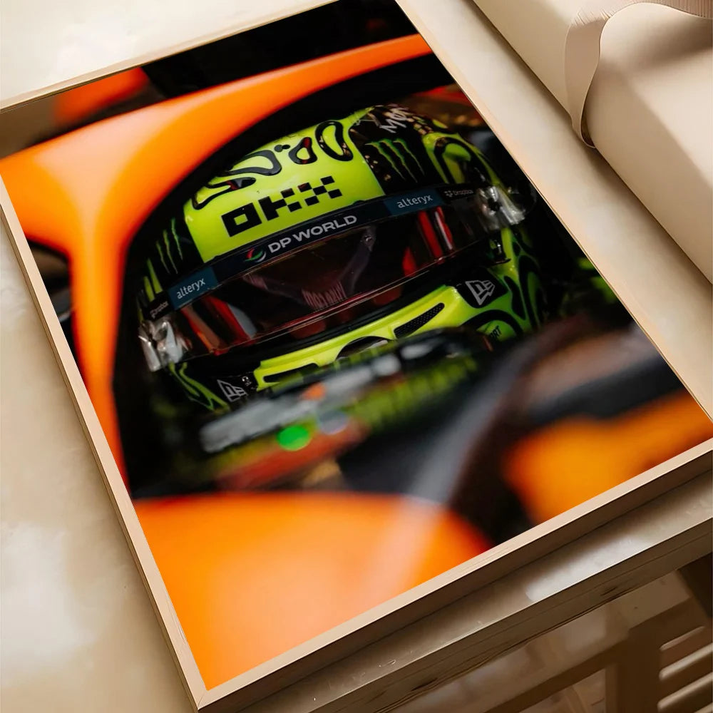 1pc F1 Formula 1 L-Lando Norris Poster Self-adhesive Art Waterproof Paper Sticker Coffee House Bar Room Wall Decor