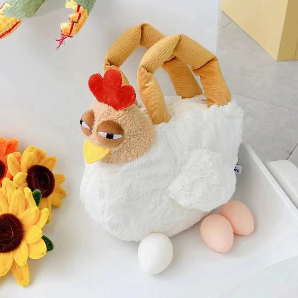 Creative Dozy Chicken Plush Bag Doll Pentant Squawk Alcoholic Chicken Soft Stuffed Cotton Plush Tote For Birthday Gift To Friend