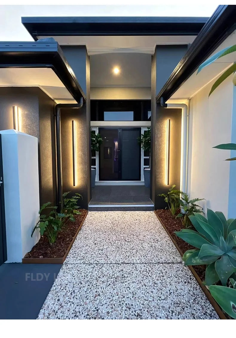 Wall Lamps Line Minimalist  Light Long Strip  Outdoor Waterproof Garden Decoration Villa Background Wall Garden Lights