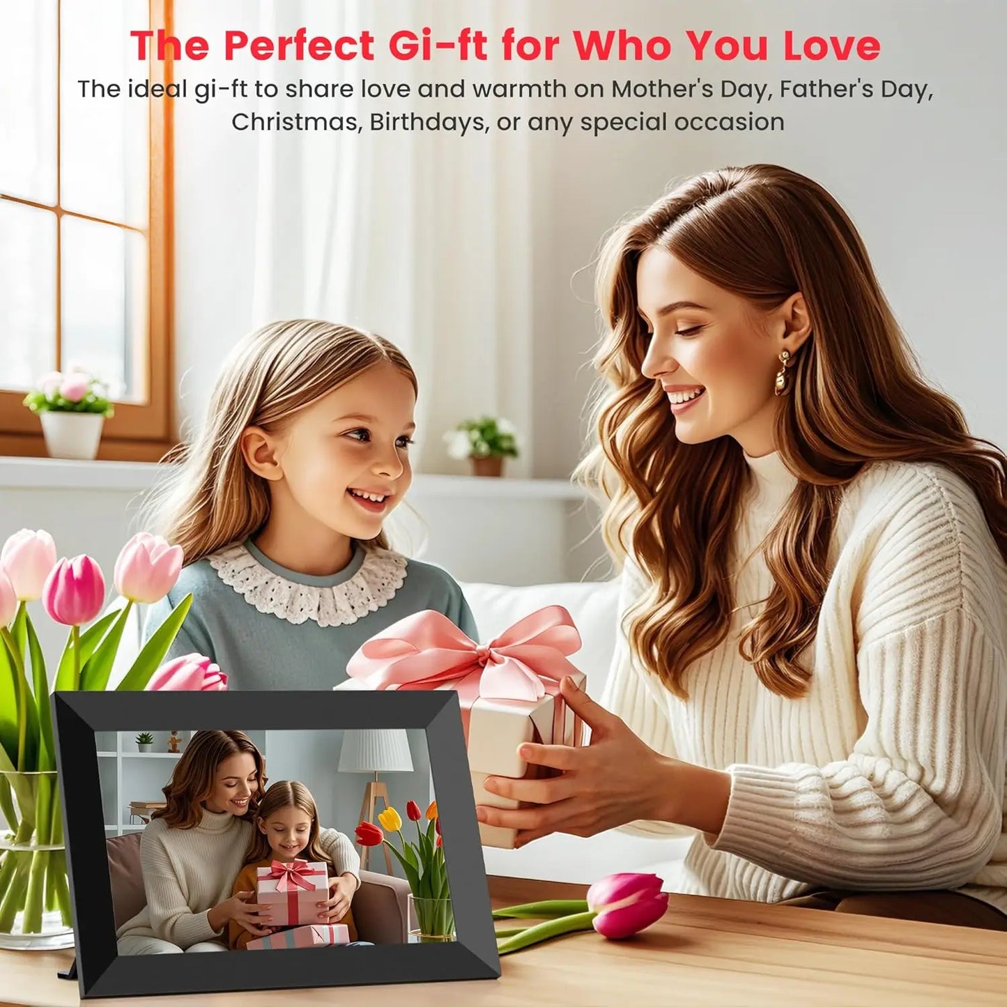 Frameo Digital Picture Frame 10.1 Inch 32GB/64GB Smart WiFi digital photo frame with 1280x800 IPS HD Touch Screen Wall Mountable