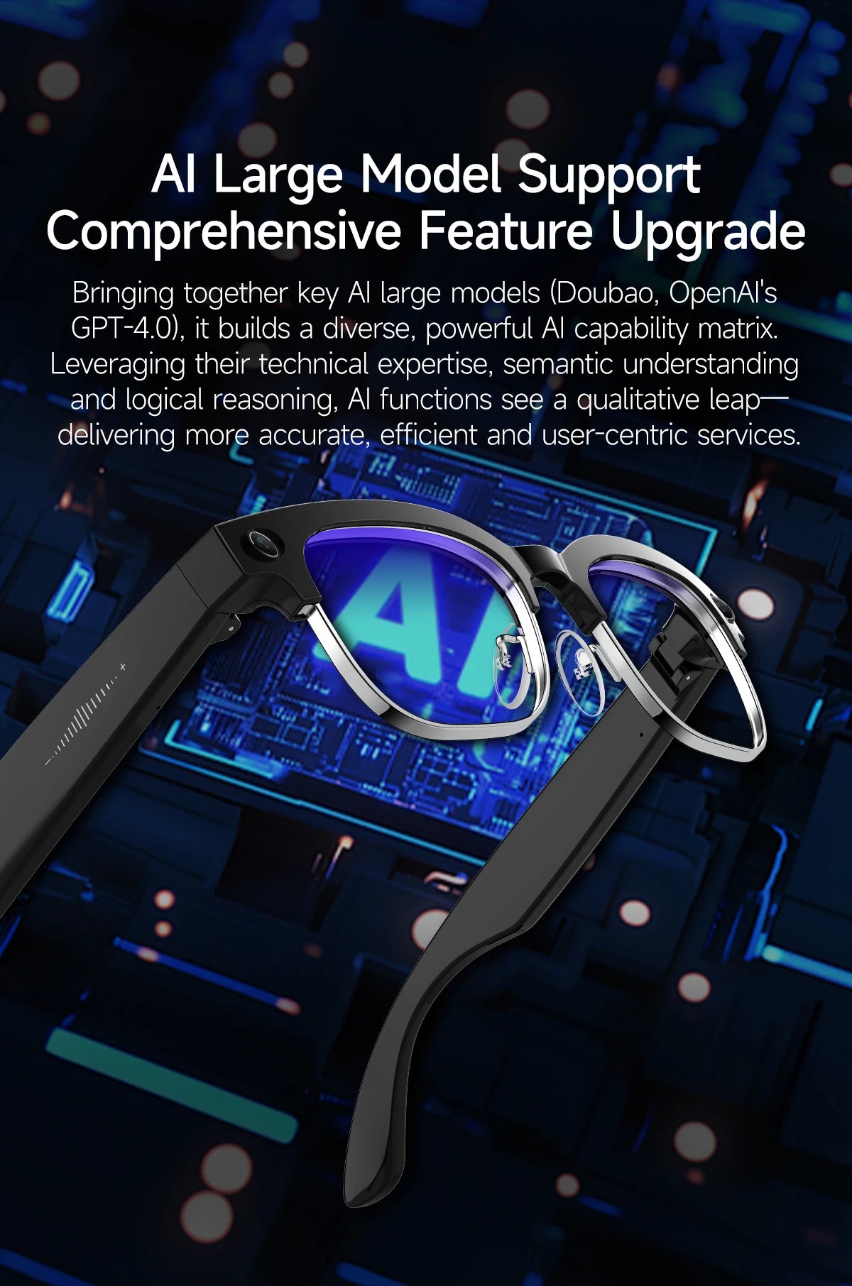2026 New AI Smart Glasses 4K 8MP HD Camera Video 1080P 100+ Languages Translation WiFi Sunglasses Bluetooth Call Music Men Women