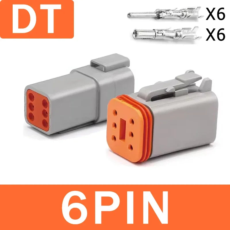 2P/3P/4P/6P/8P/12P DT Male Female Plug Connector Socket Waterproof Terminal DT Connector for Car Automobile 22-16AWG