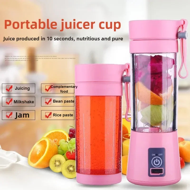 Used for making milkshakes and smoothies, travel fruit juicing cup, handheld fruit blender, portable electric blender.