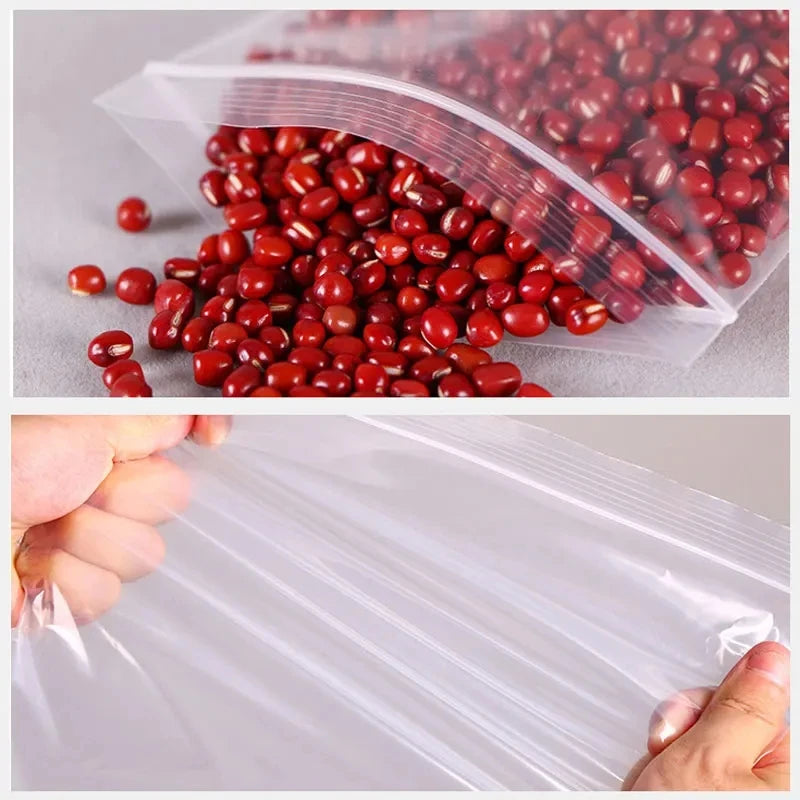 100pcs Thicken Zipper Sealed Bags Clear Plastic Storage Bag for Small Jewelry Food Packing Reclosable Plastic Ziplock Bags