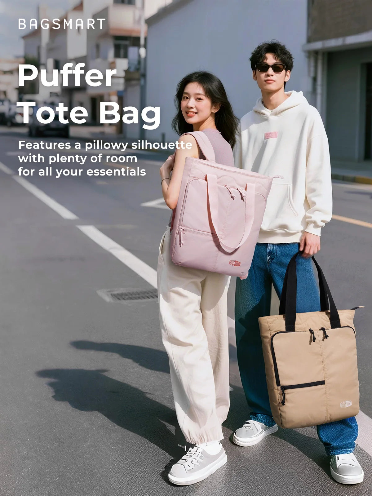 BAGSMART Large Capacity College Tote Bag Commuting Women's Handbag 15.6 inch Laptop Bag for Business Travel Commuting