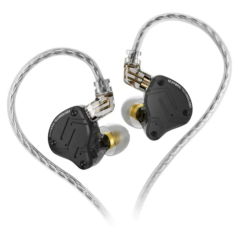 KZ ZS10 PRO X 1DD+4BA Metal Headset Hybrid drivers HIFI Bass Earbuds In-Ear Monitor Noise Cancelling Earphones ZS10PROX