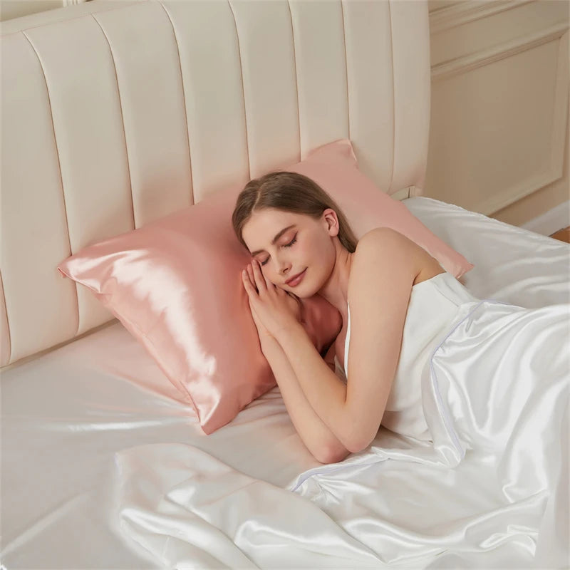 Solid Mulberry Silk Pillow Case Hair Skin Protect Pillowcase Luxury Sleeping Bedding Cushion Pillow Cover Standard Queen Size