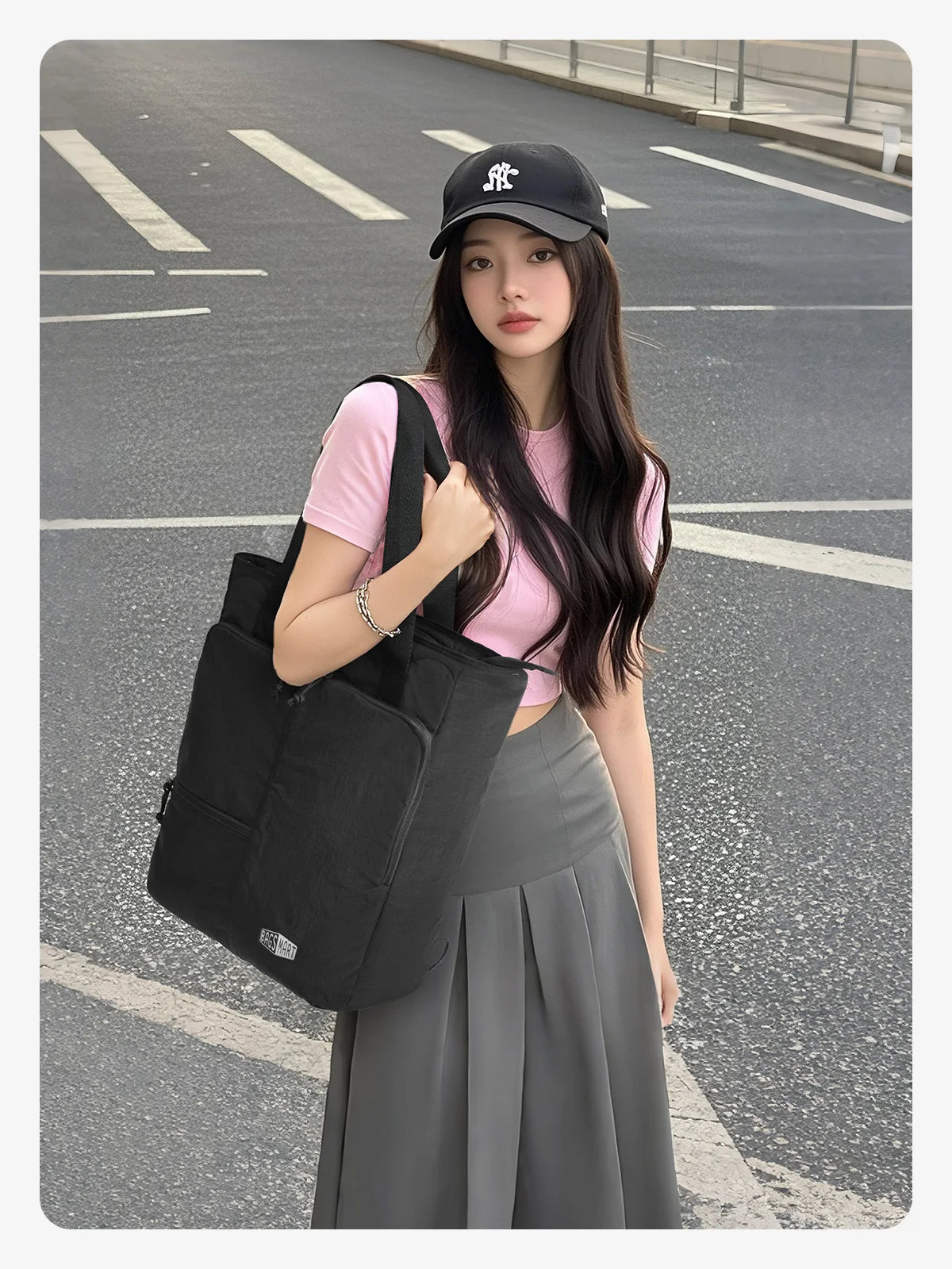 BAGSMART Large Capacity College Tote Bag Commuting Women's Handbag 15.6 inch Laptop Bag for Business Travel Commuting