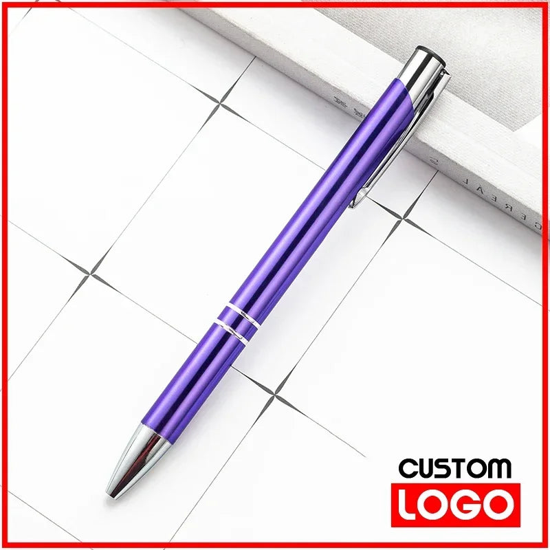 50pcs/lot Hot Sell Custom Ballpoint Pen Metal Pen Support Custom Logo Advertising Wholesale Personalized Pen Gift Engraved Name