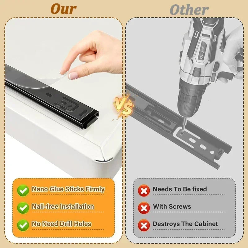 ZEXEF Kitchen Storage Box with Sliding Rail Pull-out Cabinet Storage Rack Spice Pantry Shelves Drawer Kitchen Organizer Basket