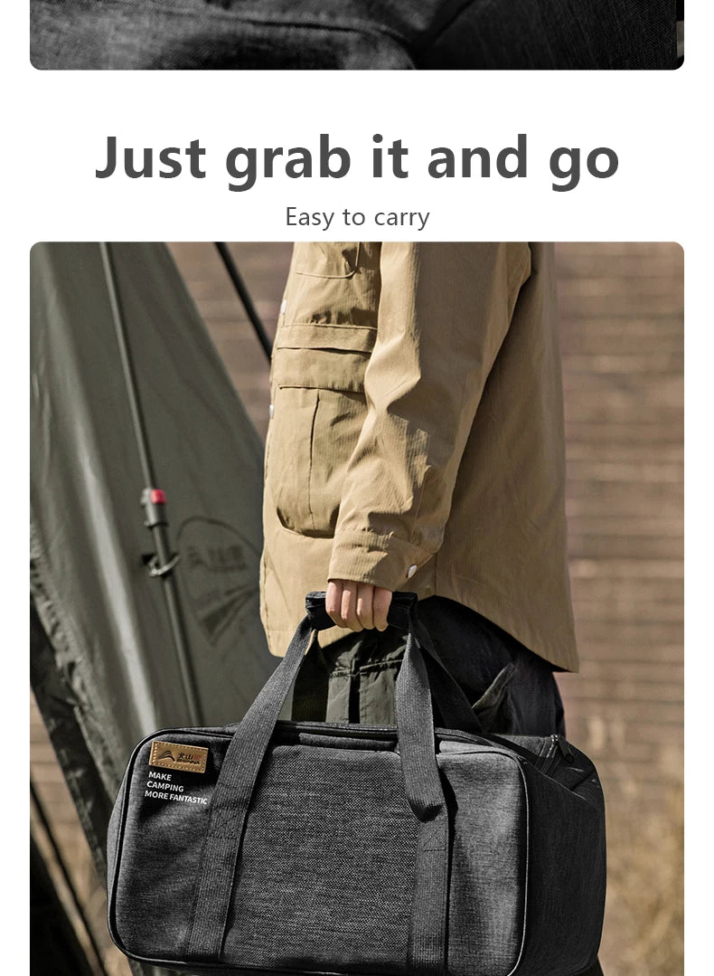 BISINNA Outdoor Camping Bag 26L Folding Gas Tank Storage Bag Picnic Cookwre Container Camp Supplies Adjustable Partition