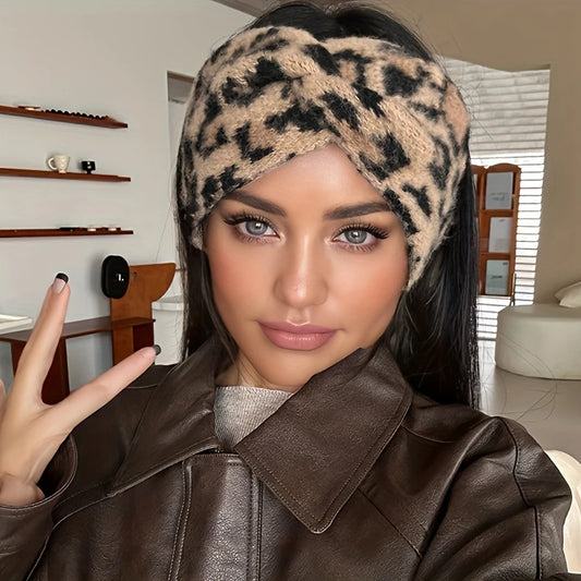 1PC Elegant Retro Leopard Print Headband - Women's Thick Hairband Suitable for Fitness, Outdoor & Holiday Gift, Sports Accessory