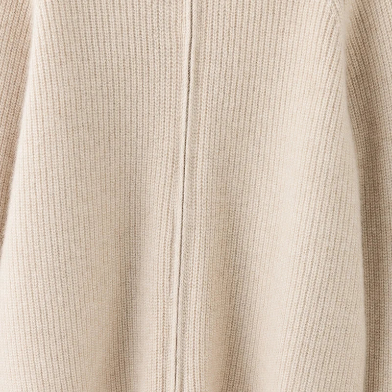 Autumn and winter women's clothing 100% pure cashmere collar thick knit zipper cardigan oversized coat sweater long sleeve loose