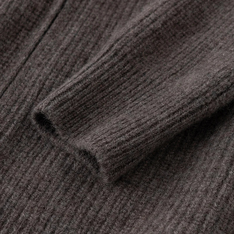 Autumn and winter women's clothing 100% pure cashmere collar thick knit zipper cardigan oversized coat sweater long sleeve loose