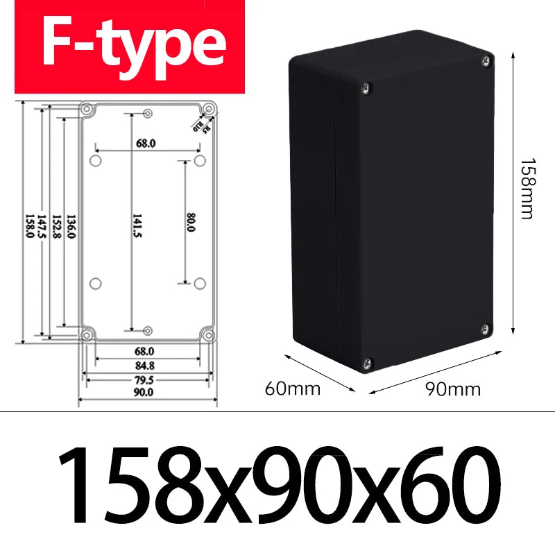 ABS Waterproof Box Housing Electronic Safe Case Plastic Boxes Black Wire Junction Box Plastic Organizer IP67 Waterproof Enclosur