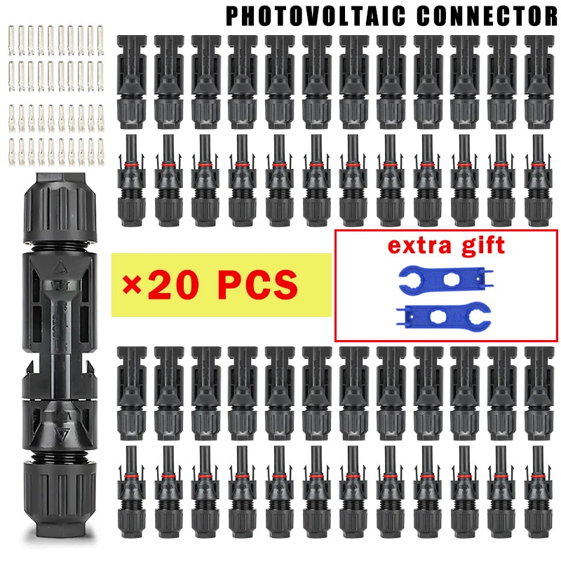 10/20/40/100/200/400Pcs Photovoltaic Solar Connector kit 1000V 30A connectors for solar panels PV/MC 2.5/4/6mm²