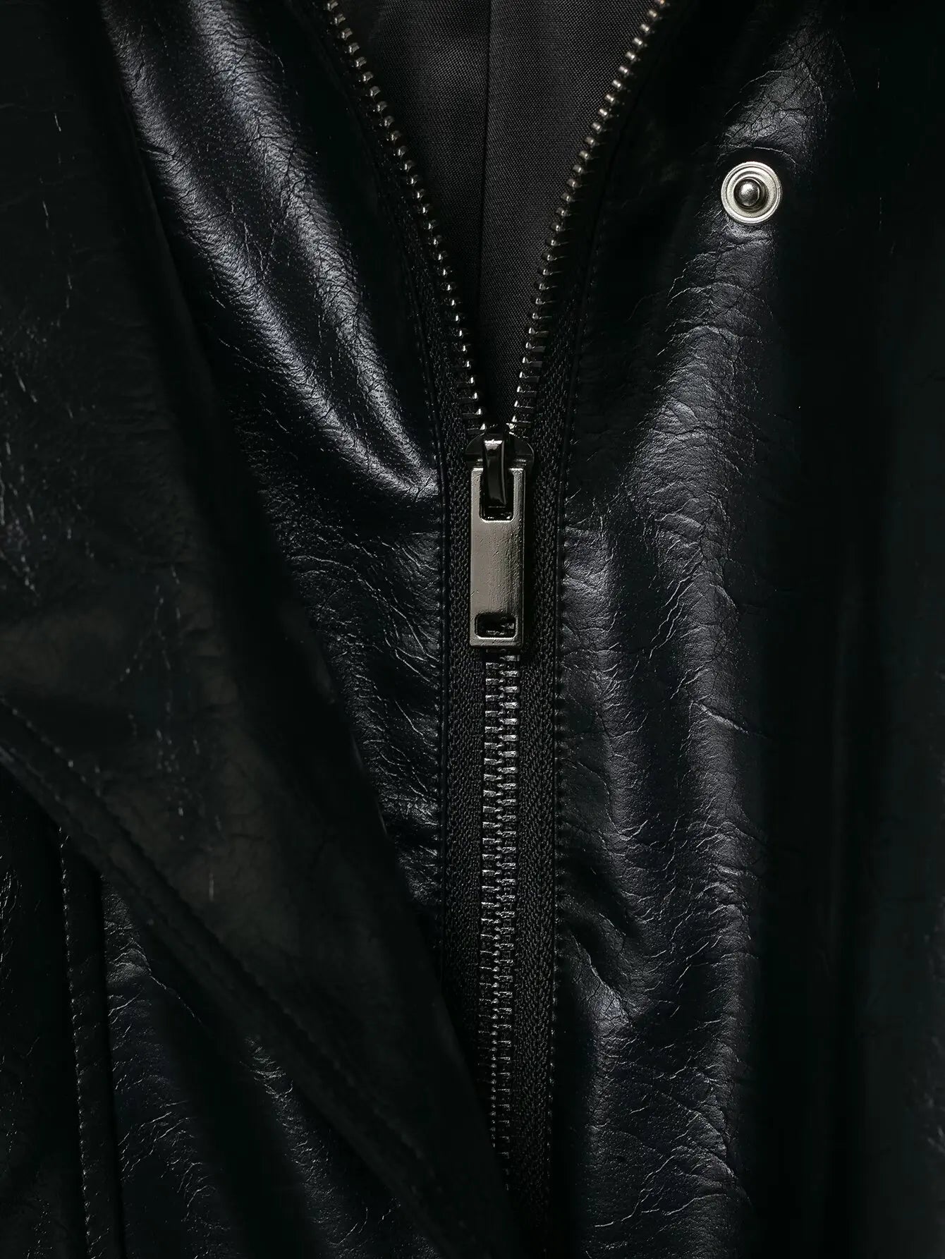 EDSA Women PU Leather Bomber Jacket Motorcycle Coat Black Spliced Zipper Fly Pu Leather Coat For Female New Street Style