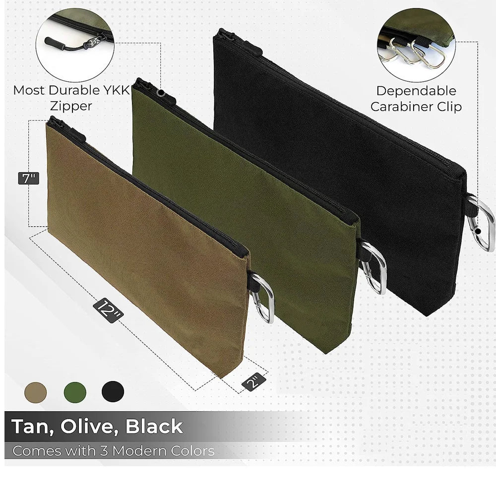 Tool Bag Zipper Pouch Multi-Function Bag Wear-Resistant Tool Organizers for Camping Woodworking Electrician Gardening