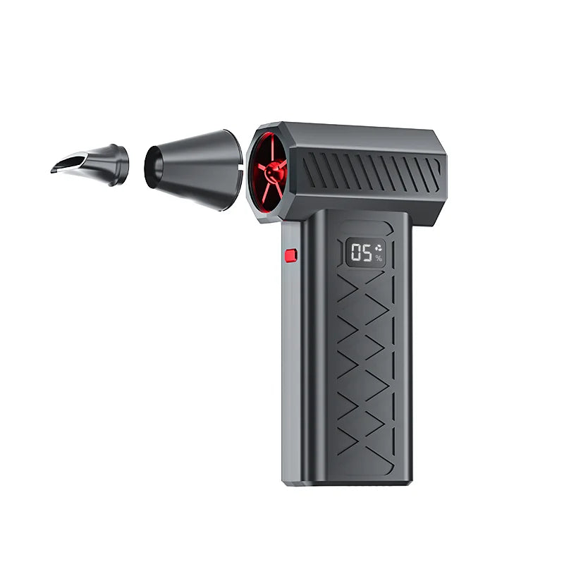 Portable Violent Fan 130000 RPM Mini Turbo Jet Fan with LED Display and Emergency Lighting Handheld 6 Speeds Brushless Blower