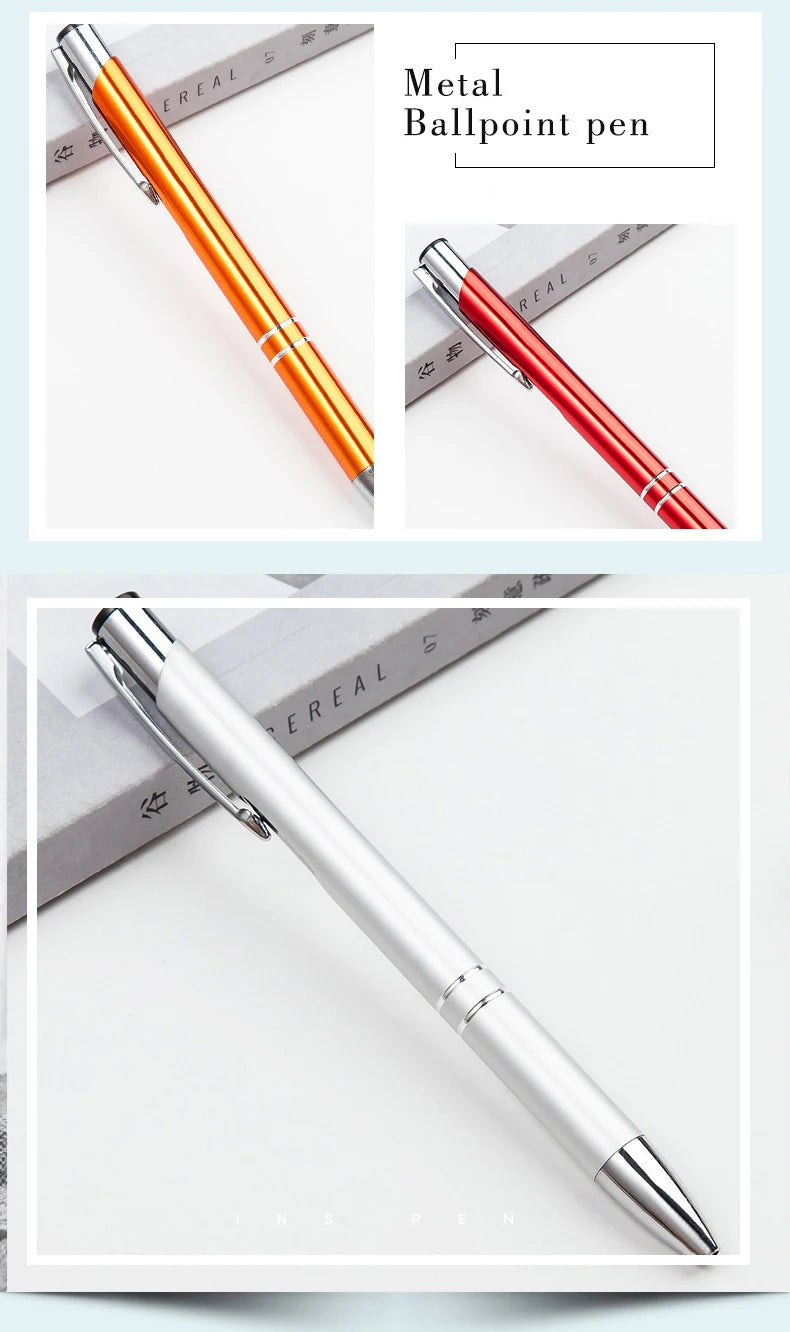 50pcs/lot Hot Sell Custom Ballpoint Pen Metal Pen Support Custom Logo Advertising Wholesale Personalized Pen Gift Engraved Name