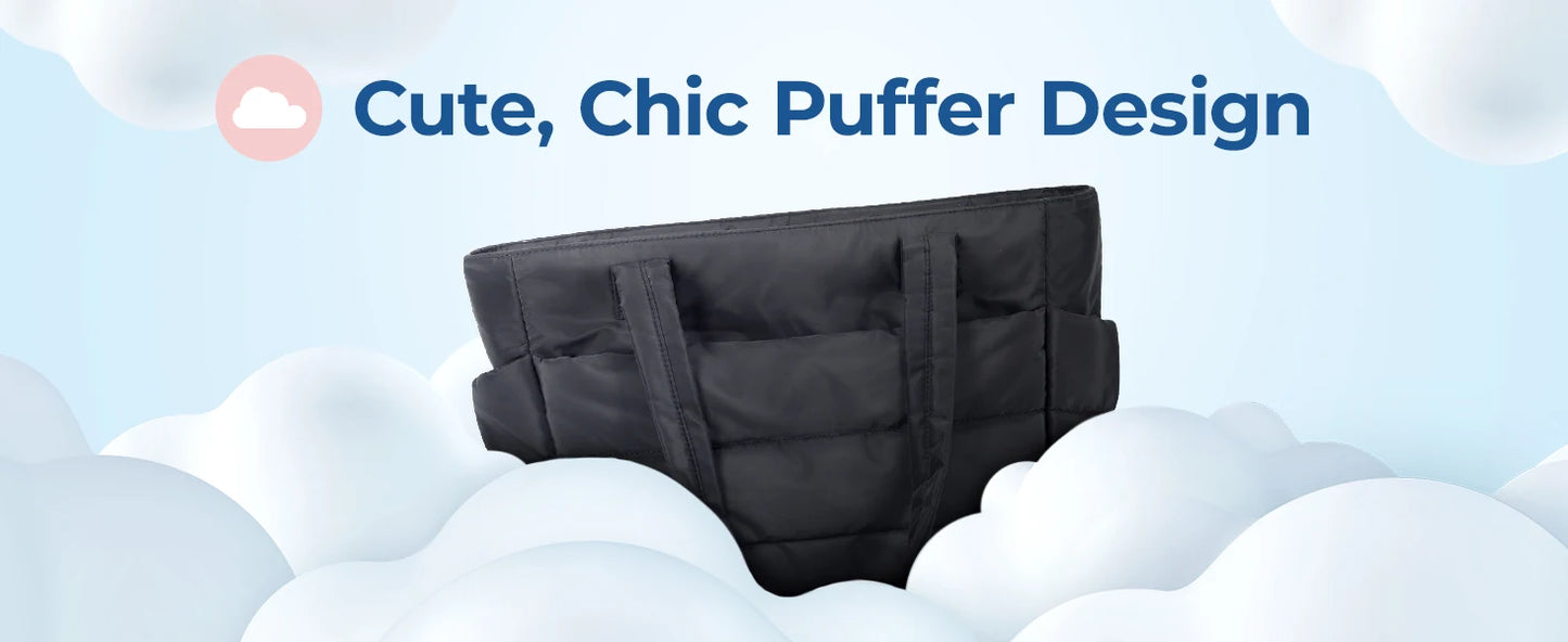 BAGSMART Women's Bag Solid Color Tote Bag Commuting College Padded Shoulder Bag Leisure Simple Female Handbags for Travel