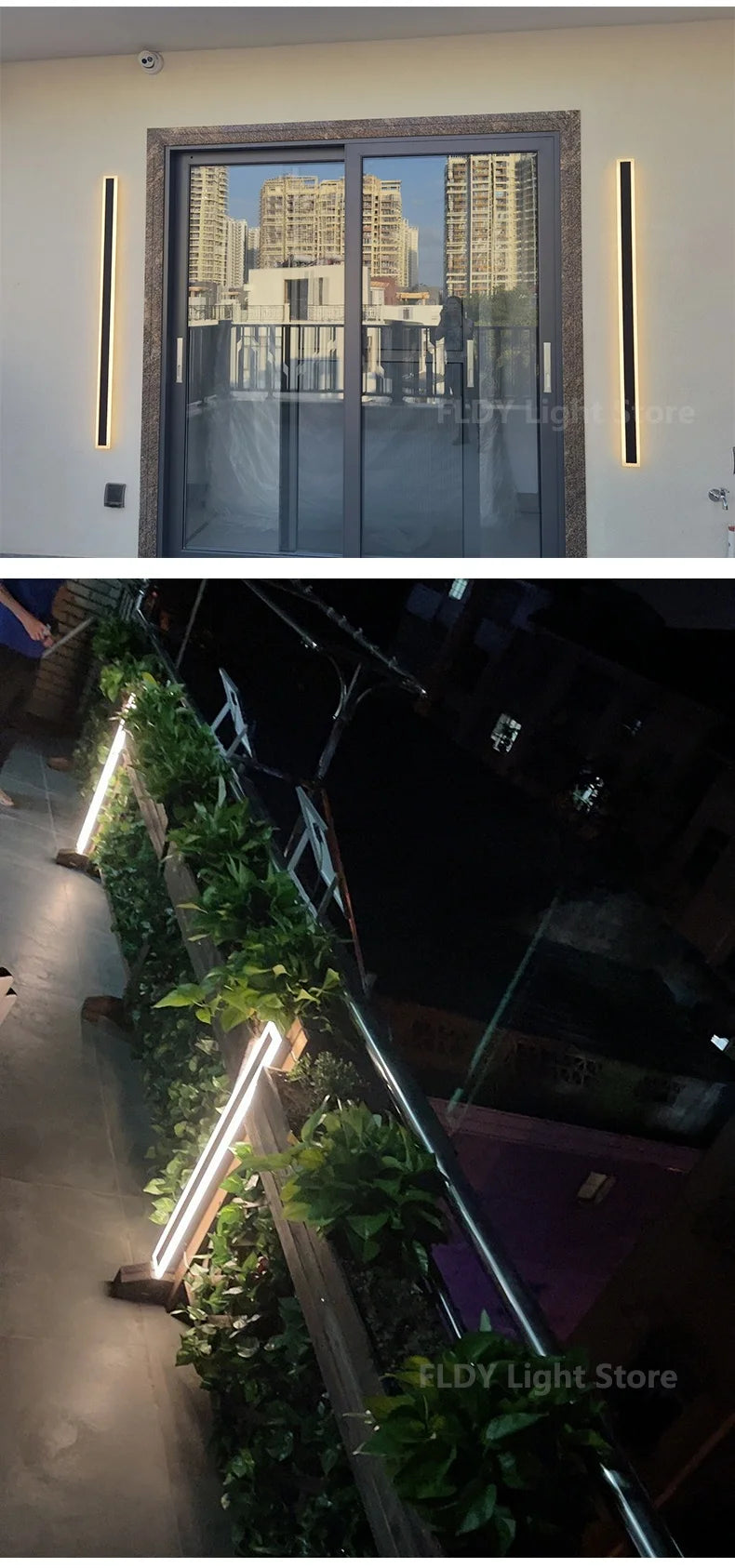 Wall Lamps Line Minimalist  Light Long Strip  Outdoor Waterproof Garden Decoration Villa Background Wall Garden Lights