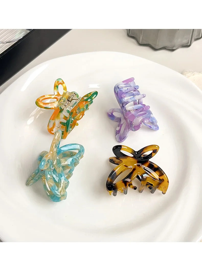 Small Butterfly Beautiful Hollow Butterfly Knot Hair Clip At The Nape of The Head Hair Clip Shark Clip Hair Accessory for Women