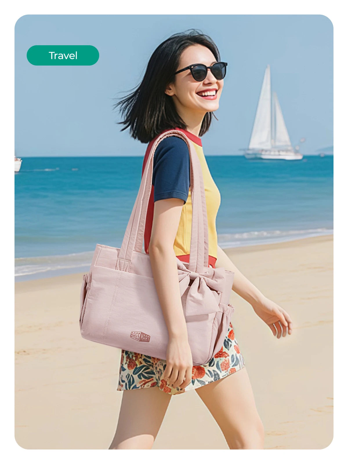 BAGSMART Tote Bag University Padded Shoulder Bag for Women Large Capacity Travel Handbag Daily Commute Women's Bag
