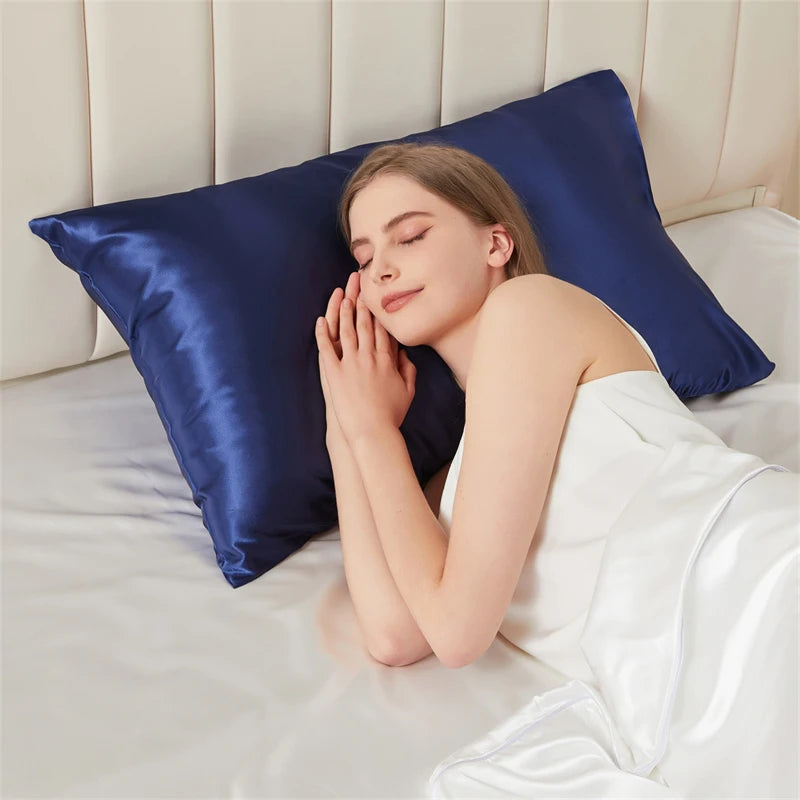 Solid Mulberry Silk Pillow Case Hair Skin Protect Pillowcase Luxury Sleeping Bedding Cushion Pillow Cover Standard Queen Size